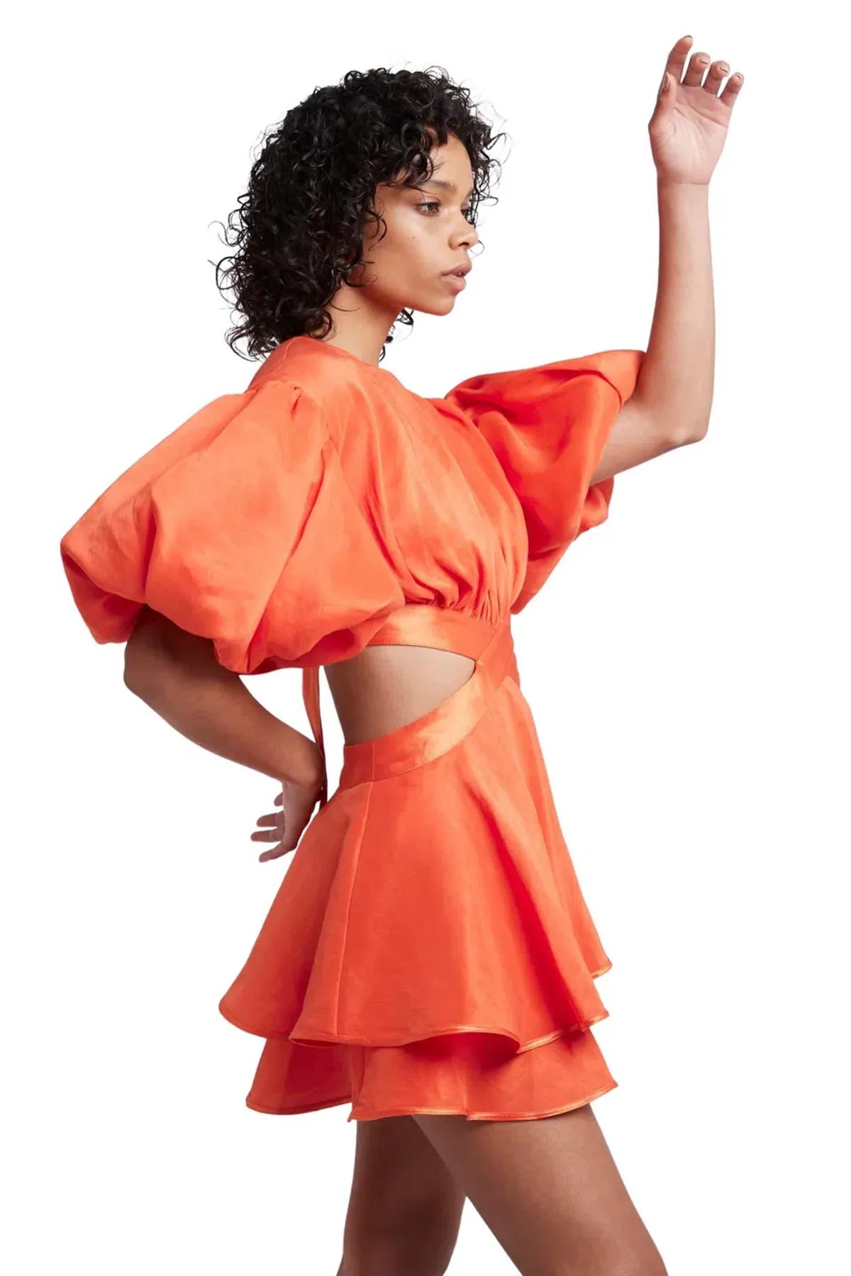 Aje Gracious Cut Out Mini Dress Saffron Size 6 - Image 2