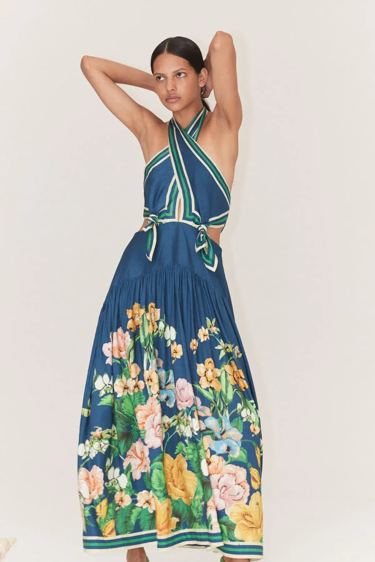 Alemais Lyla Halter Midi Dress Navy Size AU 8 - Image 2