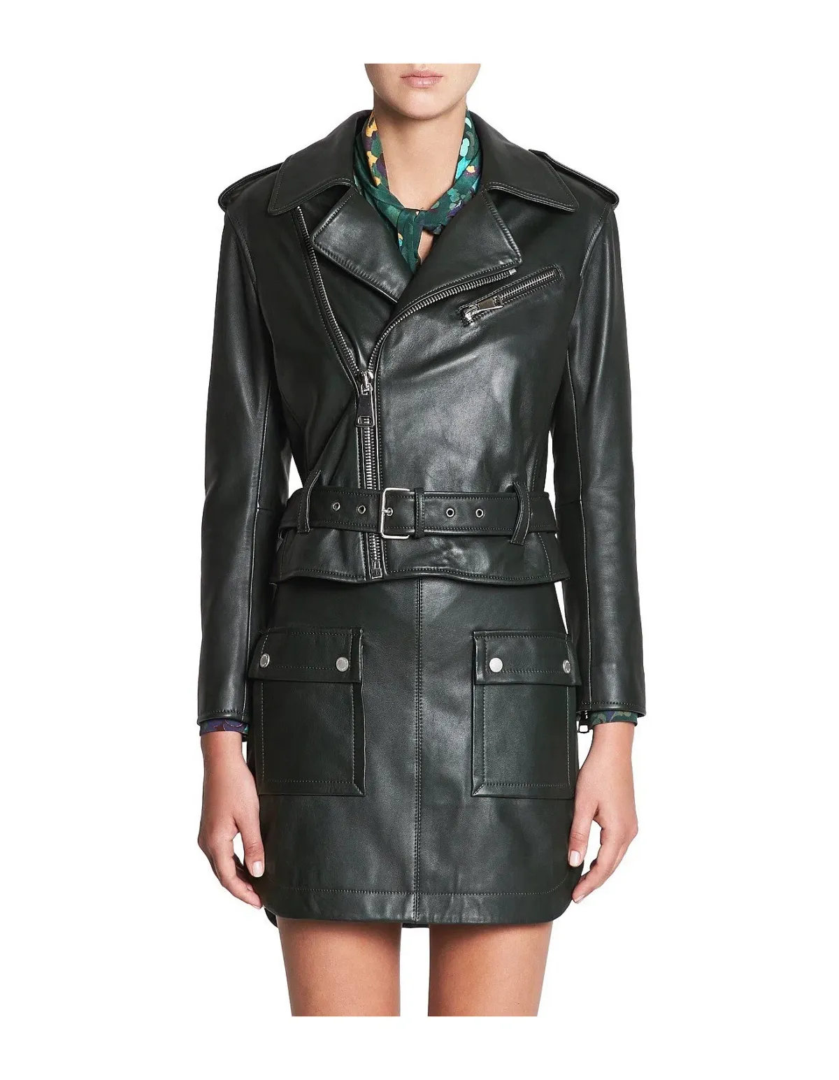 Manning Cartell Open Season Leather Biker Jacket Black Size 12/L - Image 1