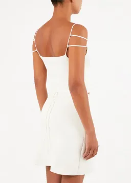 Mach & Mach Ivory Matilde Mini Dress Ivory  for rent on The Volte - image 3