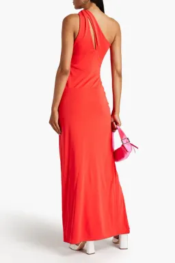 Nicholas Kinley One-Shoulder Twisted Stretch-Jersey Gown Orange  Size 8 for rent on The Volte - image 2