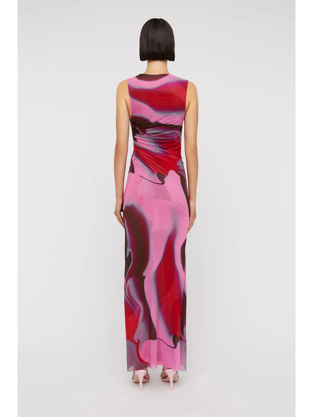 Scanlan Theodore Italian Watercolour Dress Raspberry Size 6 / XS - Image 3