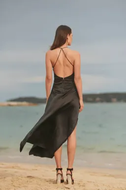 Sonya Moda Diamanté Embellished Keyhole Satin Maxi Dress Black Size 6 / XS for rent on The Volte - image 3