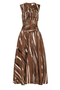 Aje Gabrielle Midi Dress Brown Size 6 / XS for rent on The Volte - image 5