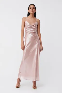 Suboo Draped Cowl Maxi Slip Dress Pink Rosa Size S / AU 8  for rent on The Volte - image 1