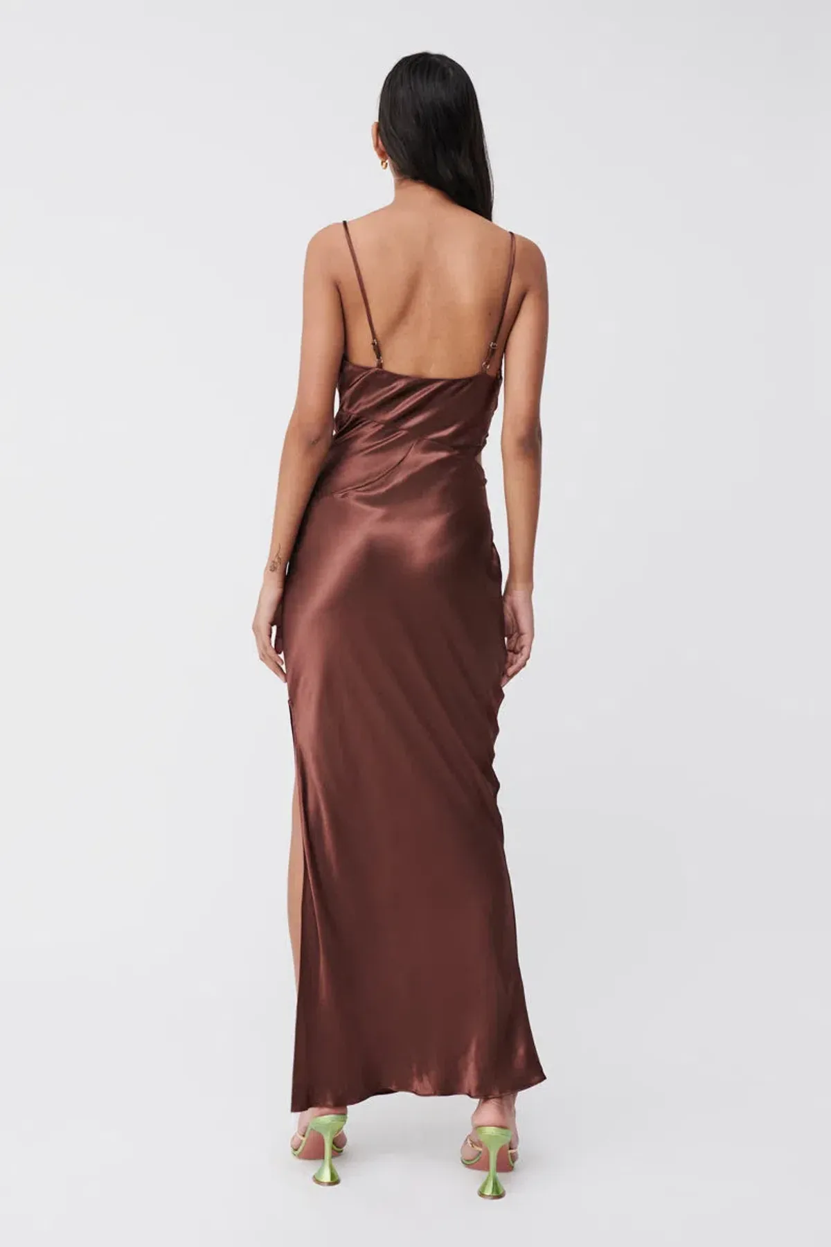Suboo Tate Twist Front Cowl Maxi Dress Chocolate Size S / AU 8 - Image 3