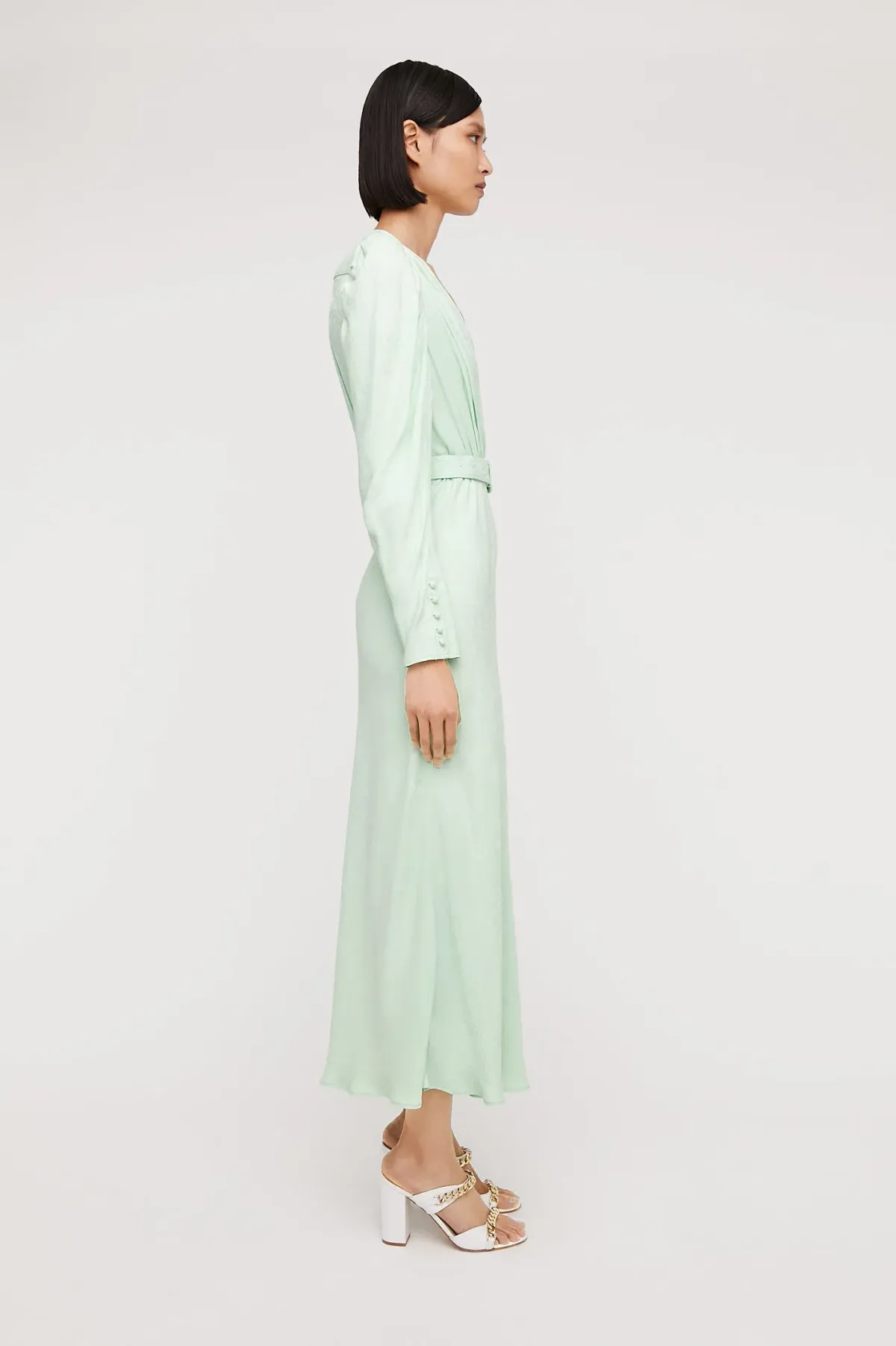 Scanlan Theodore French Jacquard Midi Dress Mint Size 10 - Image 4