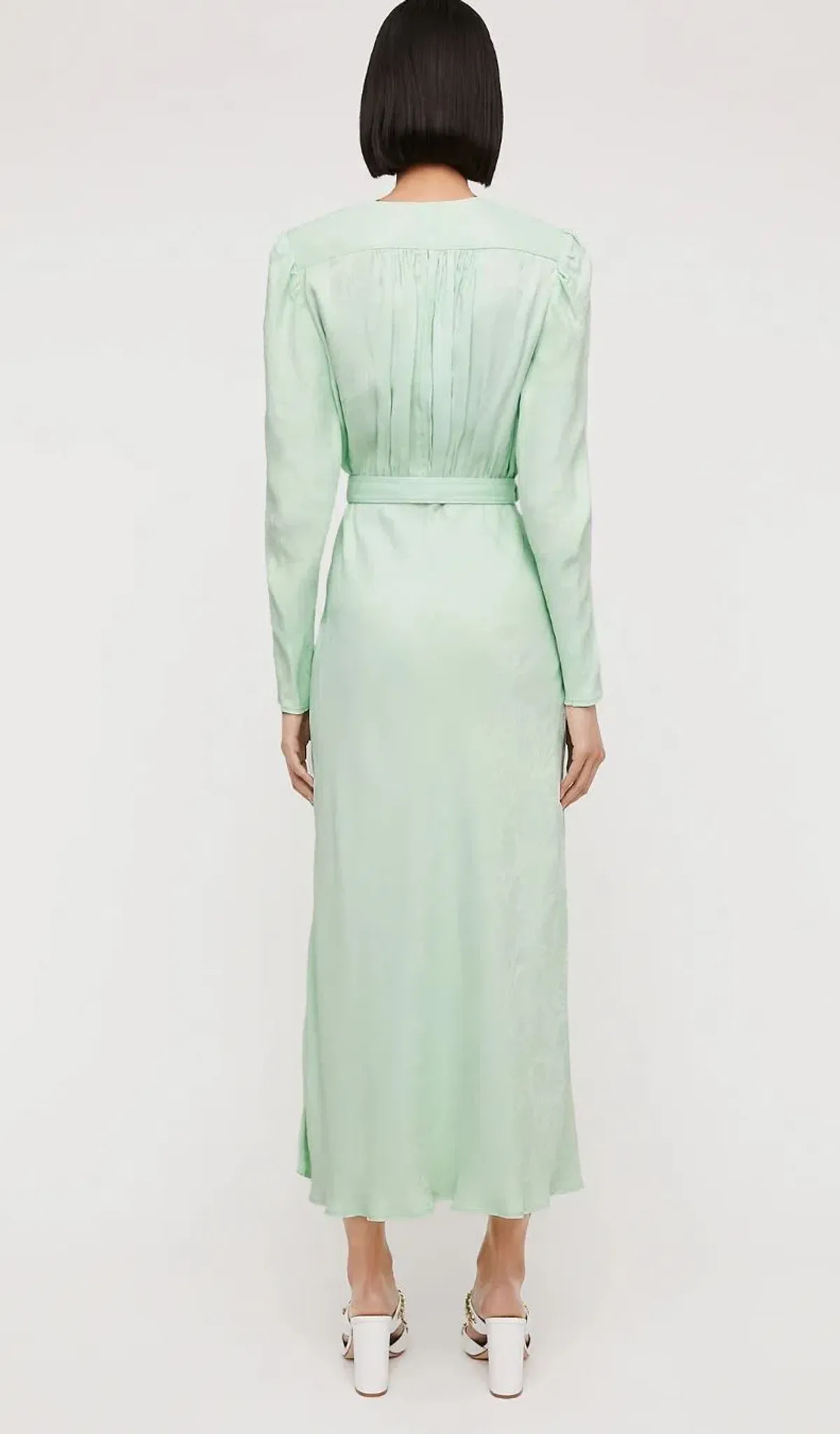 Scanlan Theodore French Jacquard Midi Dress Mint Size 10 - Image 3
