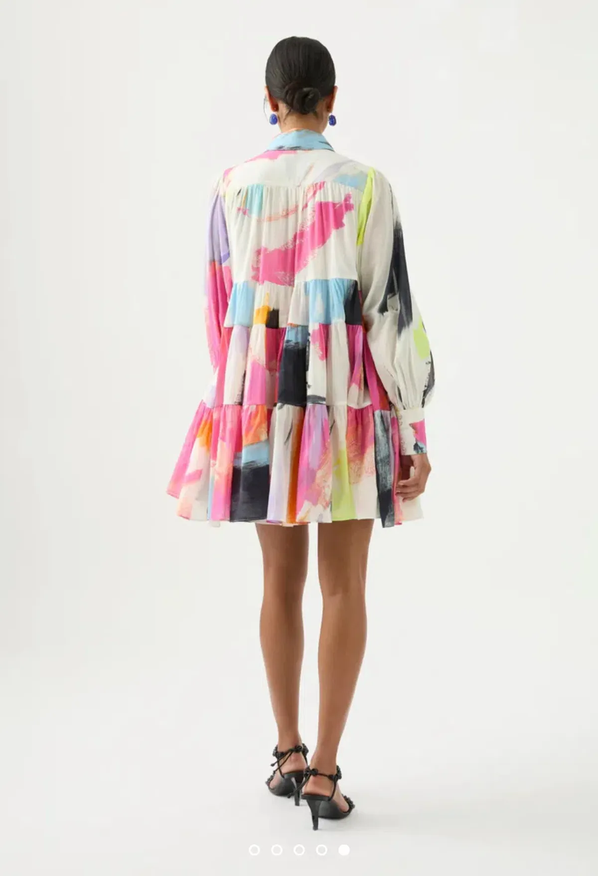 Aje Vie Multi Coloured Smock Mini Dress Multi Size 10 - Image 3