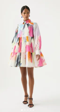Aje Vie Multi Coloured Smock Mini Dress Multi Size 10  for rent on The Volte - image 1