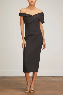 Rachel Gilbert Matteo Midi Dress Black Size 10  for rent on The Volte - image 2