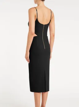 Rebecca Vallance Dulce Amore Midi Dress Black Size 6  for rent on The Volte - image 2