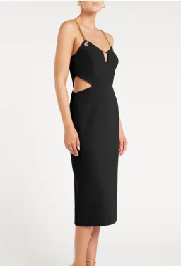 Rebecca Vallance Dulce Amore Midi Dress Black Size 6  for rent on The Volte - image 3