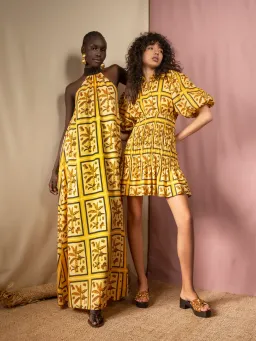 Sunset Lover Tiled Hanson Palm Dress Print Size 8 for rent on The Volte - image 1