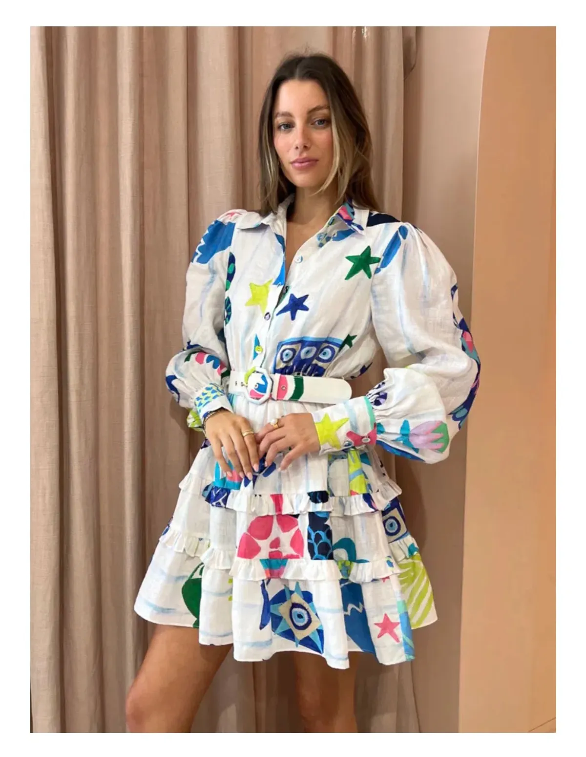Kate Ford Pella Layered Dress In Multi Size 1 / AU 8 - Image 4