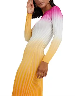 By Johnny Fuschia Sunrise Ribbed Midi Dress Multi-colored Size AU 10 for rent on The Volte - image 2