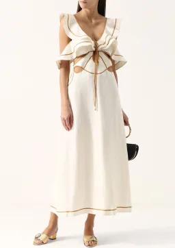 Zimmermann Painted Heart Flutter Dress Cream Size 6 for rent on The Volte - image 1