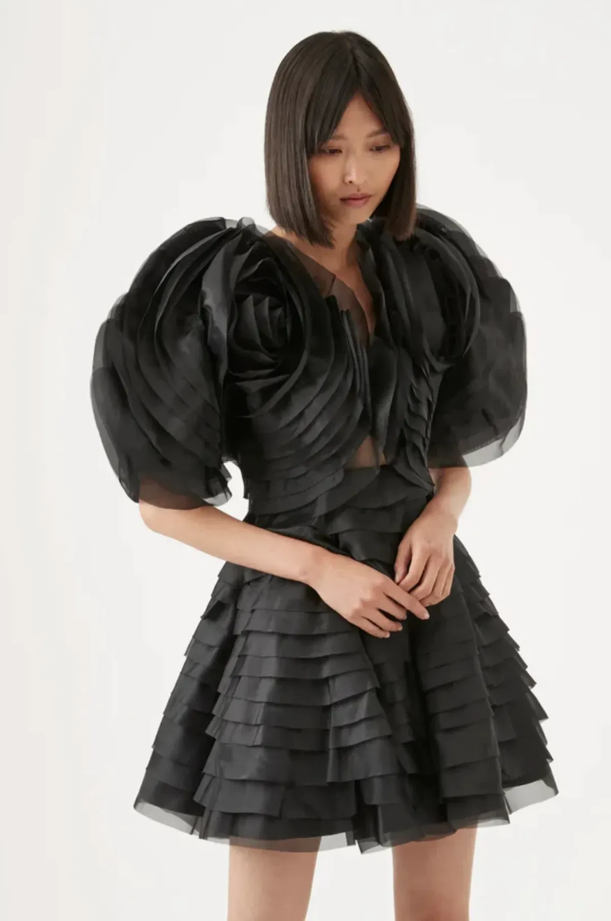 Aje Amour Ruffle Mini Dress Black Size 12 / L - Image 4