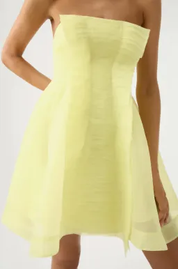 Aje Astrid Strapless Mini Dress Yellow Size 8 / S for rent on The Volte - image 3