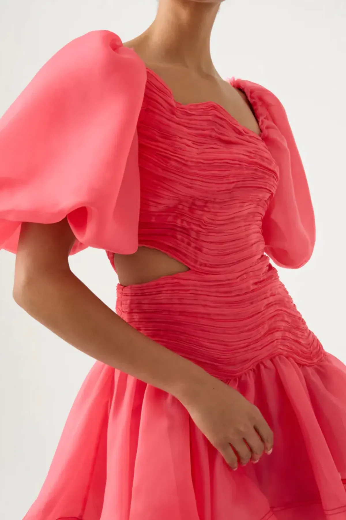Aje Joan Puff Sleeve Mini Dress Pink Size 8 / S - Image 2