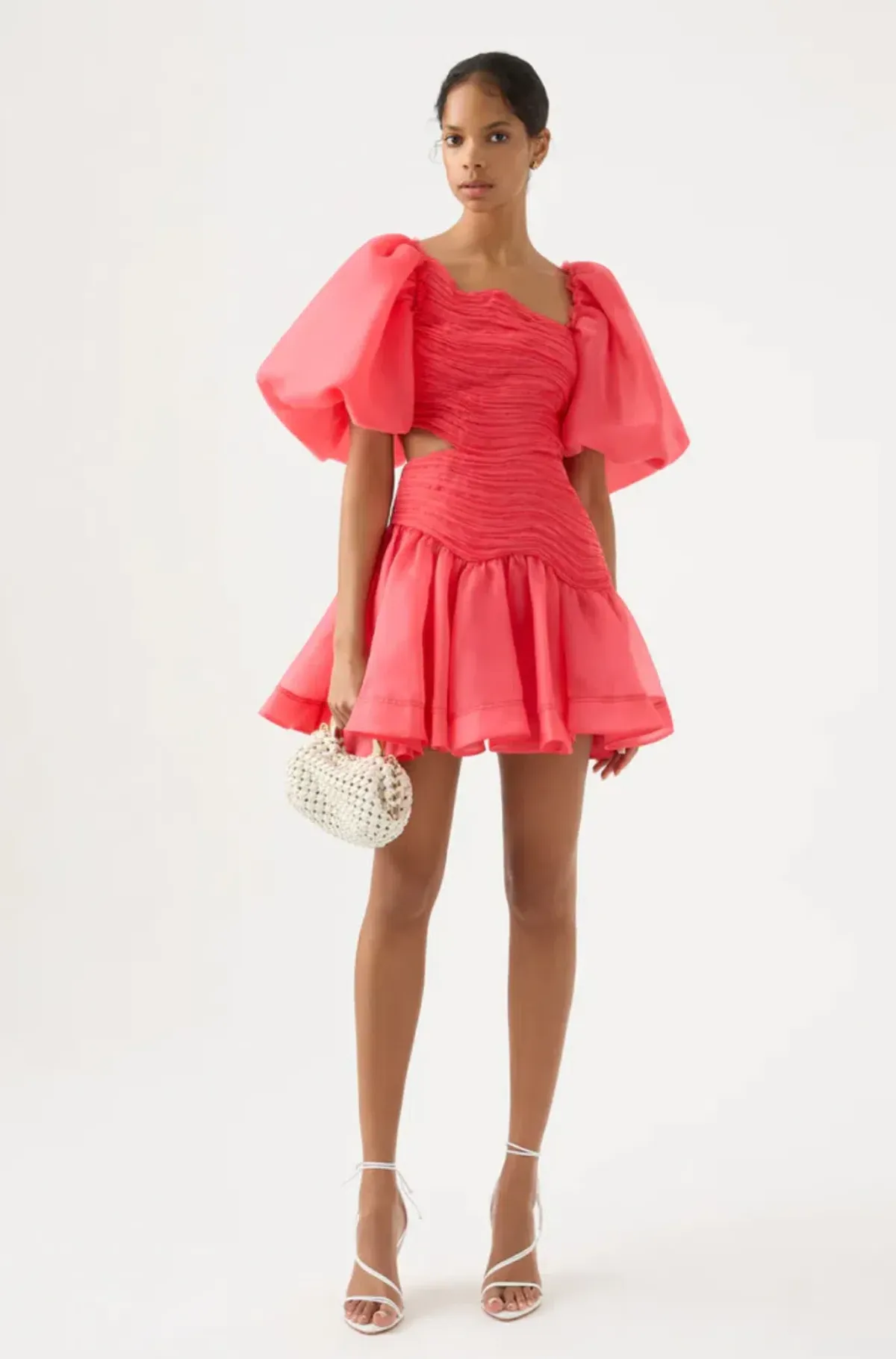 Aje Joan Puff Sleeve Mini Dress Pink Size 10 / M - Image 1
