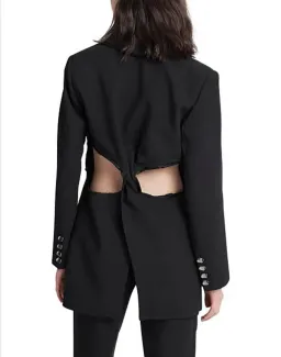 Aje Universal Cutout Blazer Black for rent on The Volte - image 6