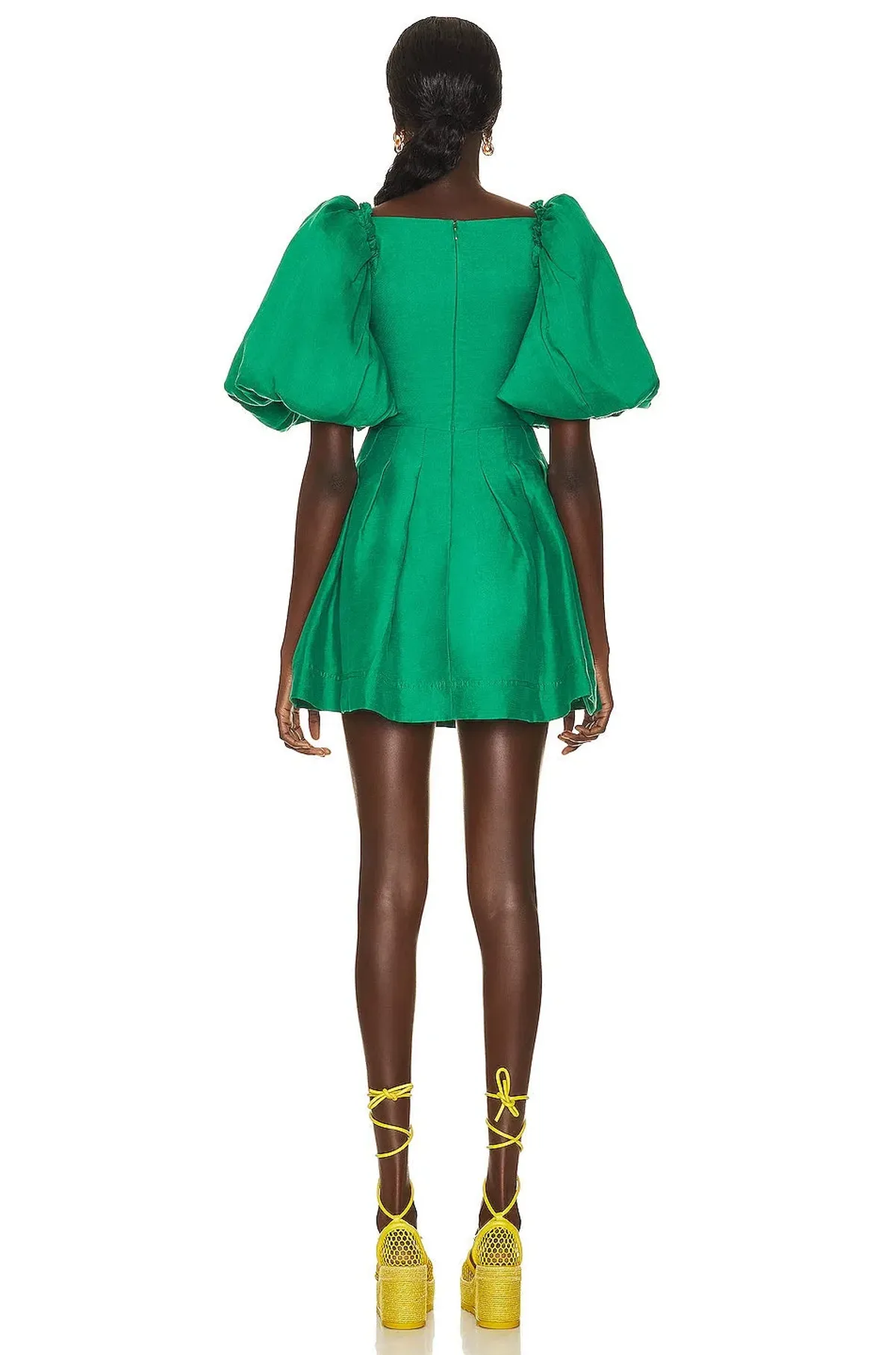 AJE Dusk Knot Puff Sleeve Mini Dress Emerald Size 6 - Image 2