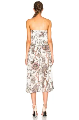 Zimmermann Karmic Flounce Strapless Cocktail Midi Dress Indienne Floral Print Size 6 for rent on The Volte - image 2