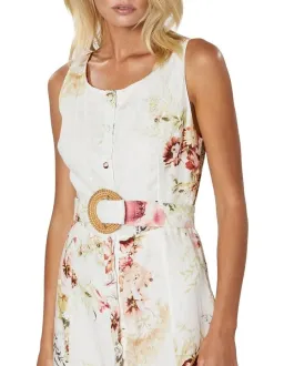 Winona Delphiniums Button Midi Dress Floral Size 6 for rent on The Volte - image 4