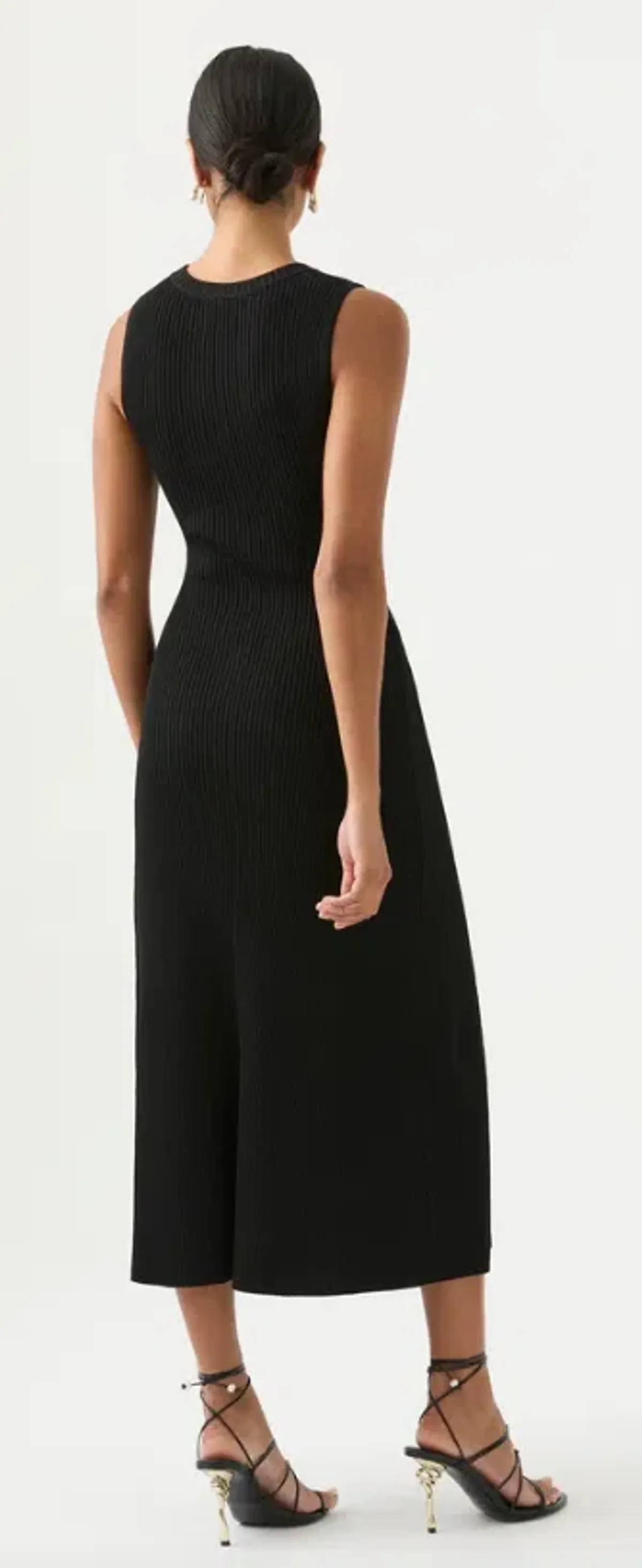 Aje Crescent Knit Midi Dress Black Size 12 / L - Image 3