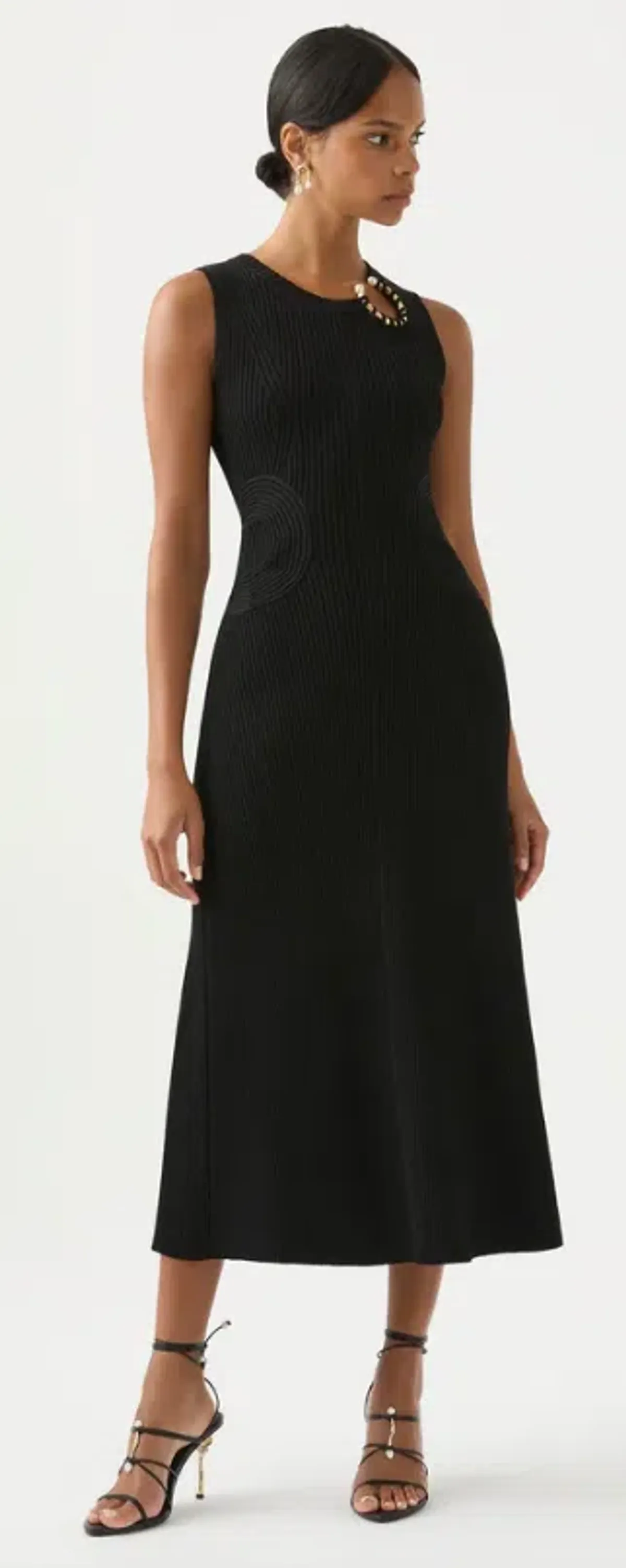 Aje Crescent Knit Midi Dress Black Size 12 / L - Image 2