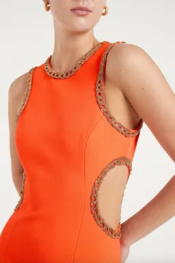 Rebecca Vallance Loretta Cut Out Mini Dress Orange Size 10 for rent on The Volte - image 2
