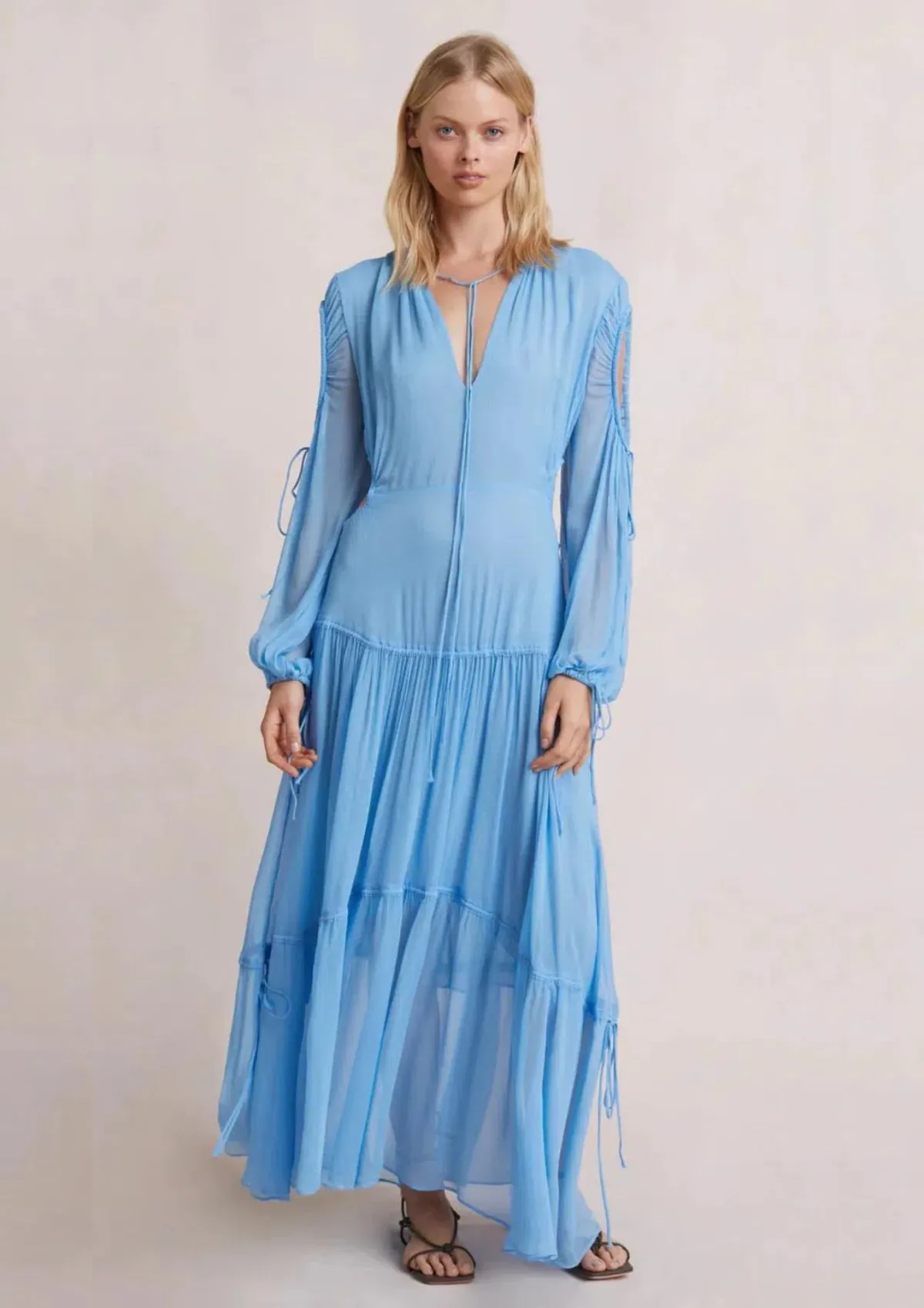 Bec & Bridge Charlotte Long Sleeve Maxi Dress Blue Size 14 - Image 1