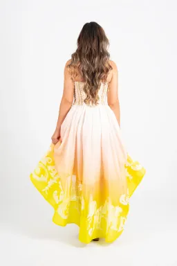 Zimmermann Wonderland Lace Up Midi Dress Sunset Ombre Size 0 / AU 8 for rent on The Volte - image 4