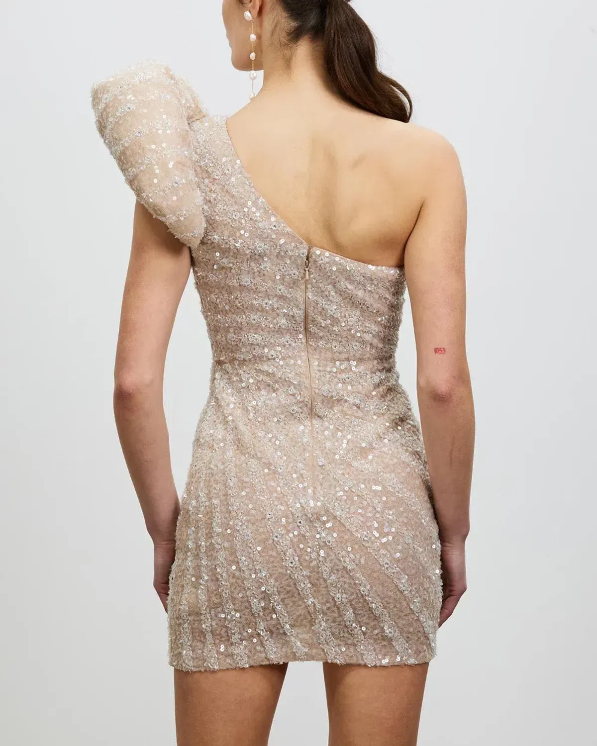 Rachel Gilbert Phoebe Mini Dress Nude Size AU 8 - Image 3