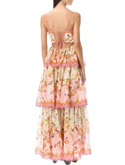 Zimmermann Laurel Frill Midi Dress Floral Cream Size 0 / AU 8 for rent on The Volte - image 2