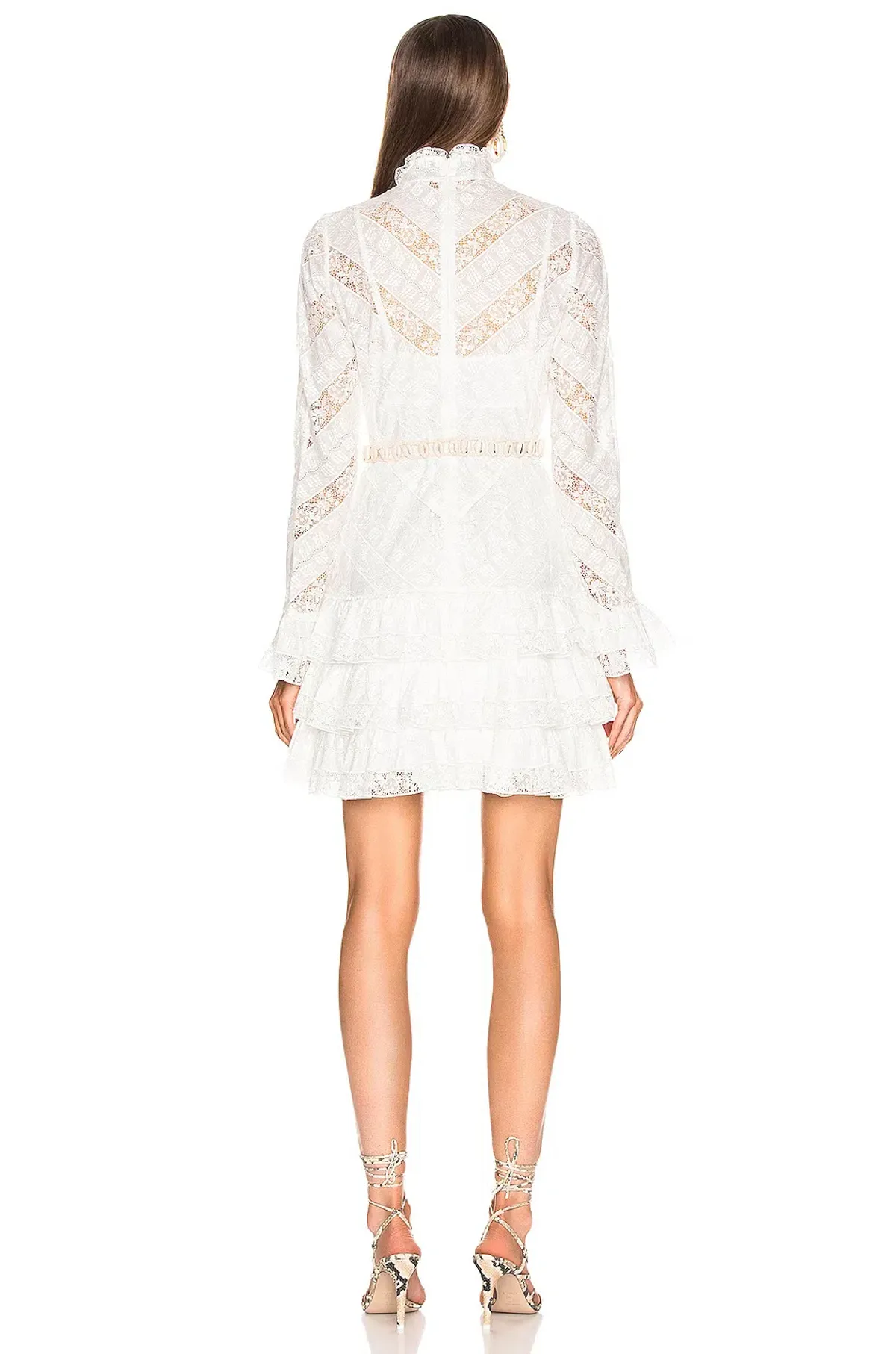 Zimmermann Veneto Perennial Short Dress Ivory Size 0 / AU 8 - Image 3