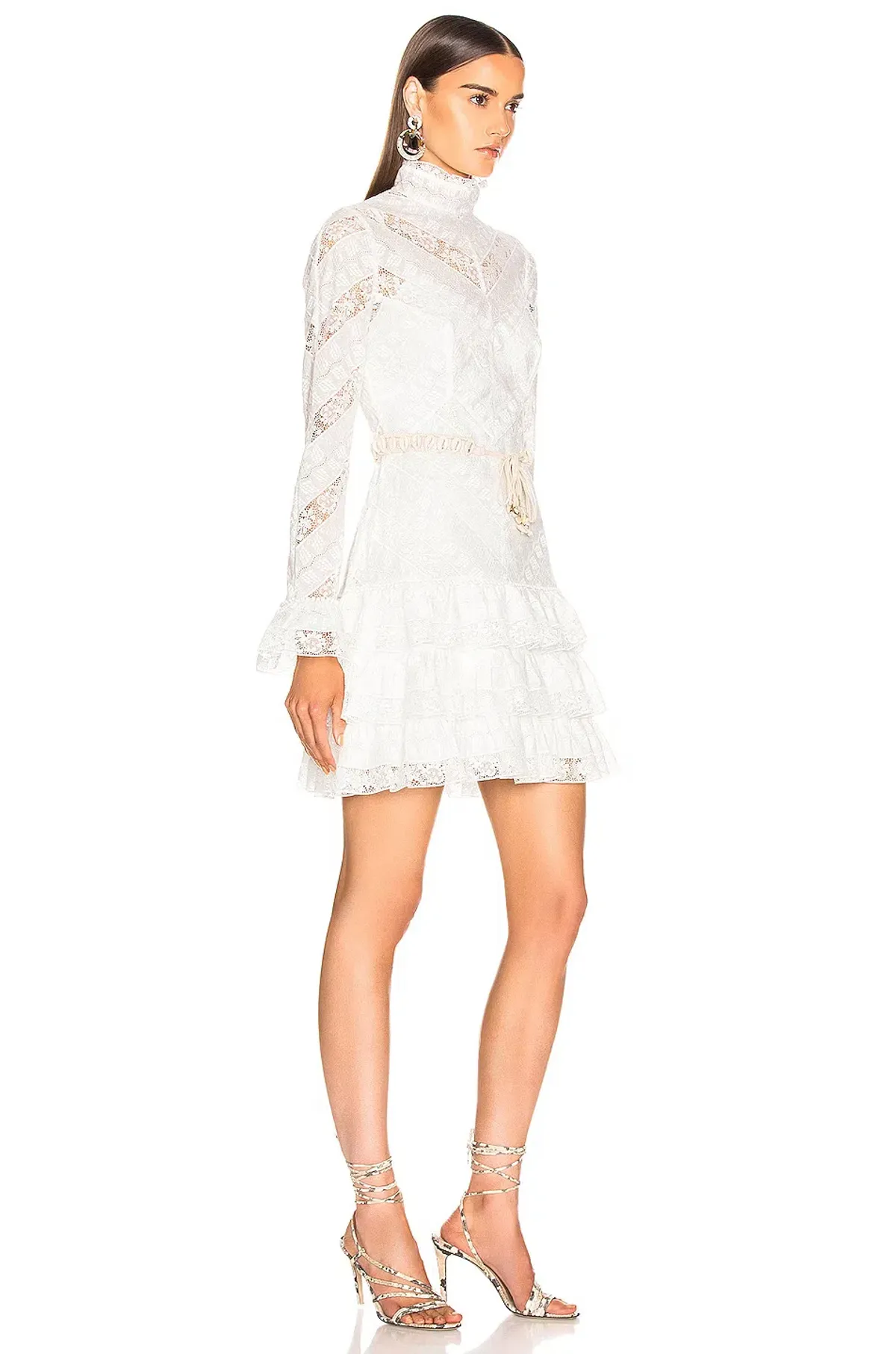 Zimmermann Veneto Perennial Short Dress Ivory Size 0 / AU 8 - Image 2