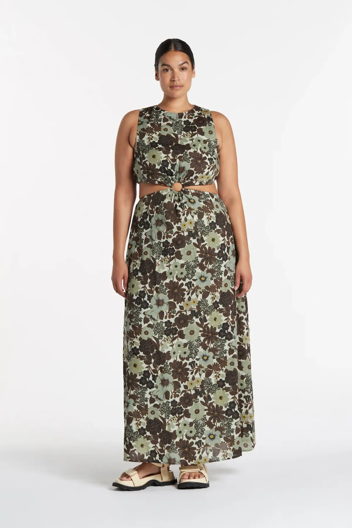 Sir the Label Constantine Cut Out Midi Dress Floral Size AU 8 / US 1 - Image 4
