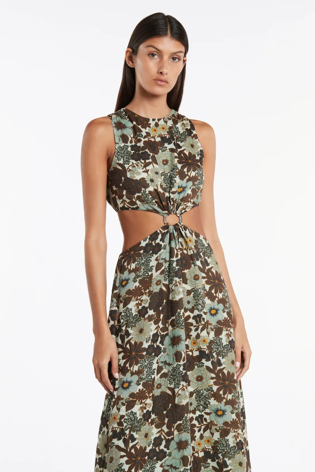 Sir the Label Constantine Cut Out Midi Dress Floral Size AU 8 / US 1 - Image 2