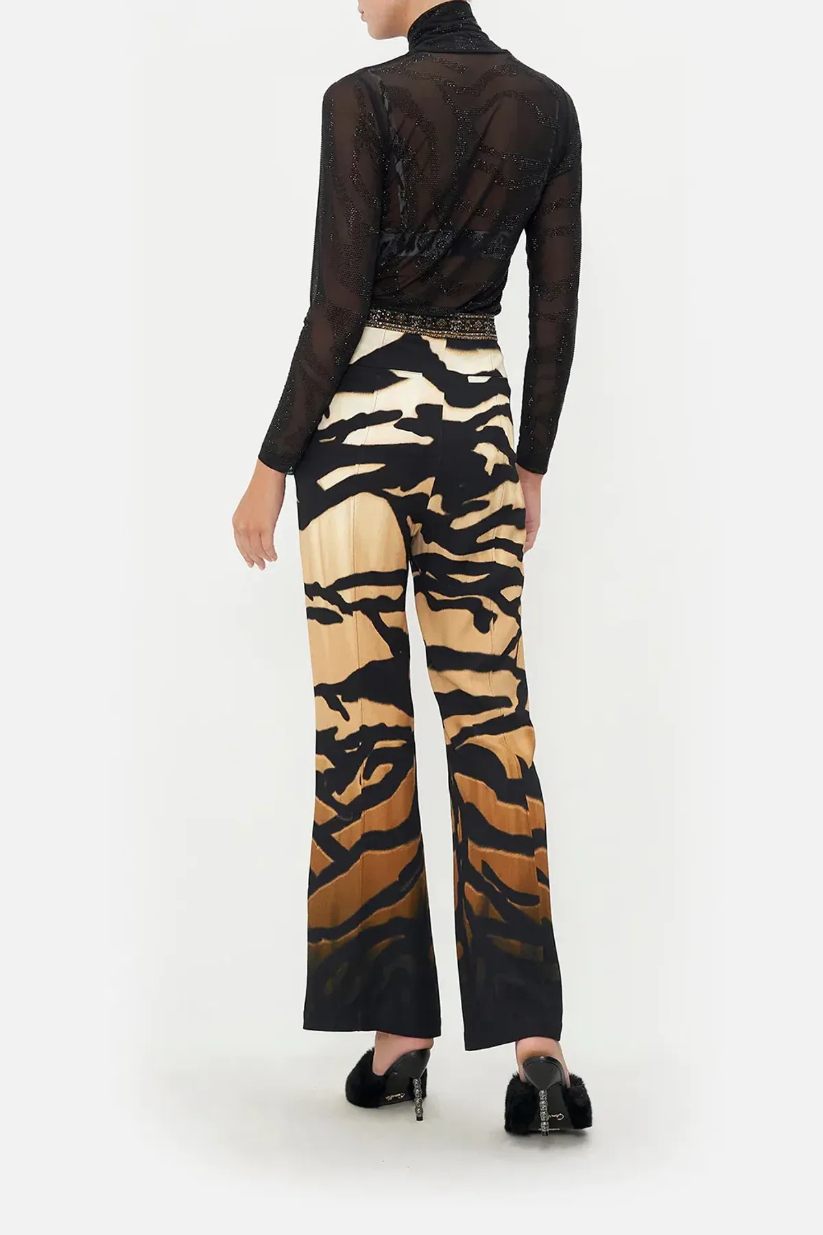 Camilla Jersey Turtleneck Tame My Tiger Black with Camilla Cool For Cats Soft Bra & Camilla Full Length Flared Pant Tame My Tiger (L / AU14) - Image 3