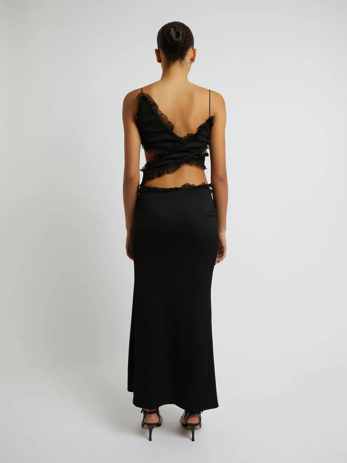 Christopher Esber Long Black Carina Sloped Interlink Tank Dress Size 6 - Image 2