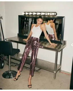 Song of Style Masha Pant Metallic Pink Size AU 8 for rent on The Volte - image 2