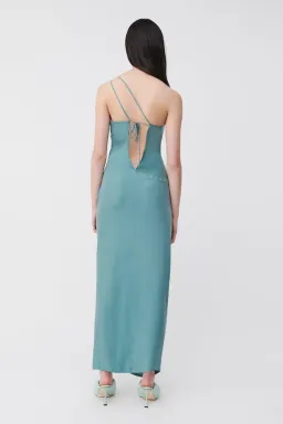 Suboo Andy Asymmetric Ruched Slip Dress Seafoam Size XS/AU 6 for rent on The Volte - image 3