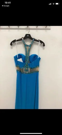 Sherri Hill 50339 Blue Beaded Size 8 for rent on The Volte - image 2