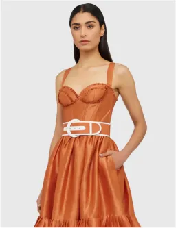 Leo Lin The Suffolk Bustier Dress Cinnamon Orange Size AU 8 for rent on The Volte - image 2