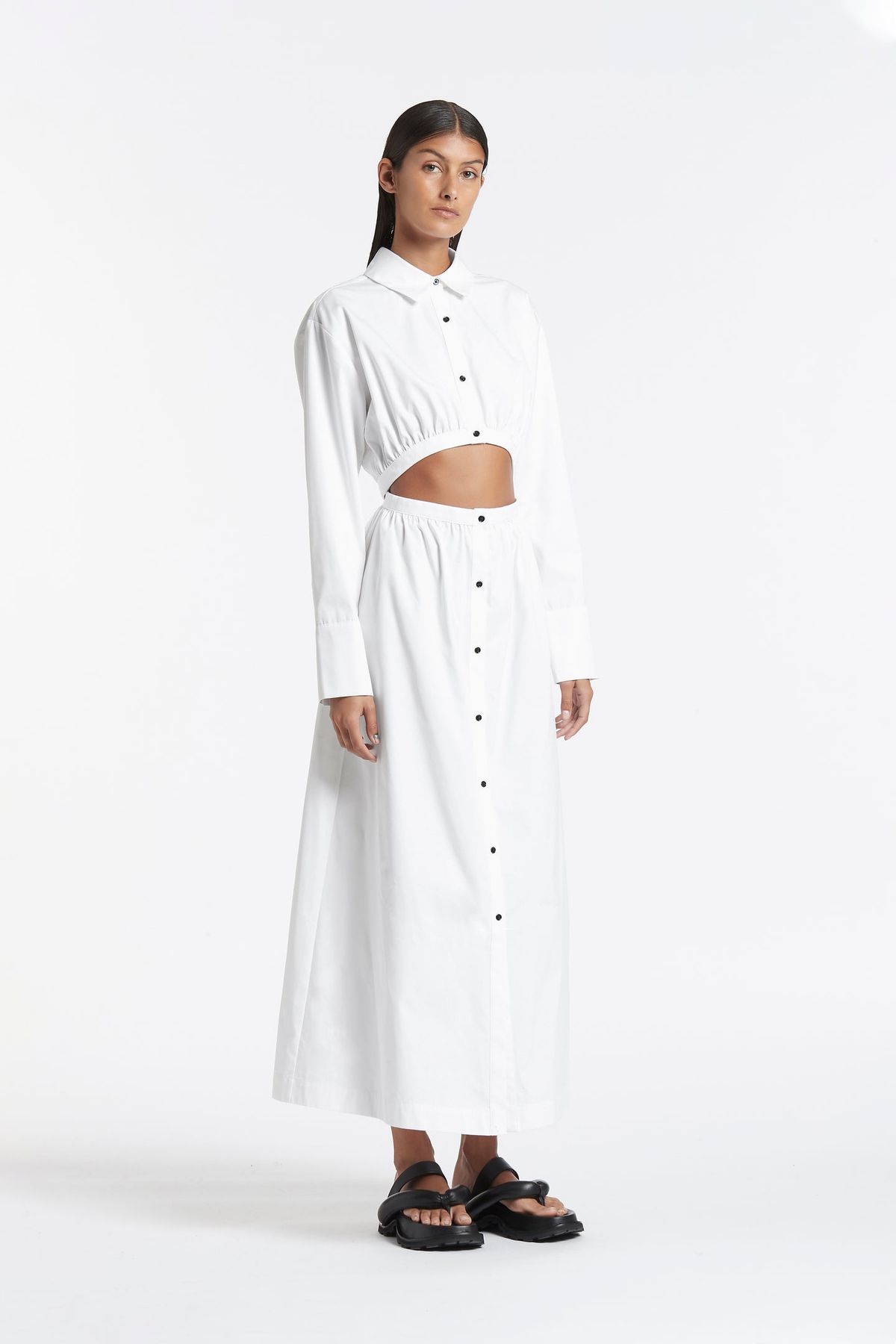 Sir The Label Ilkin Deconstructed Shirt Dress White Size 1 / AU 8 - Image 1