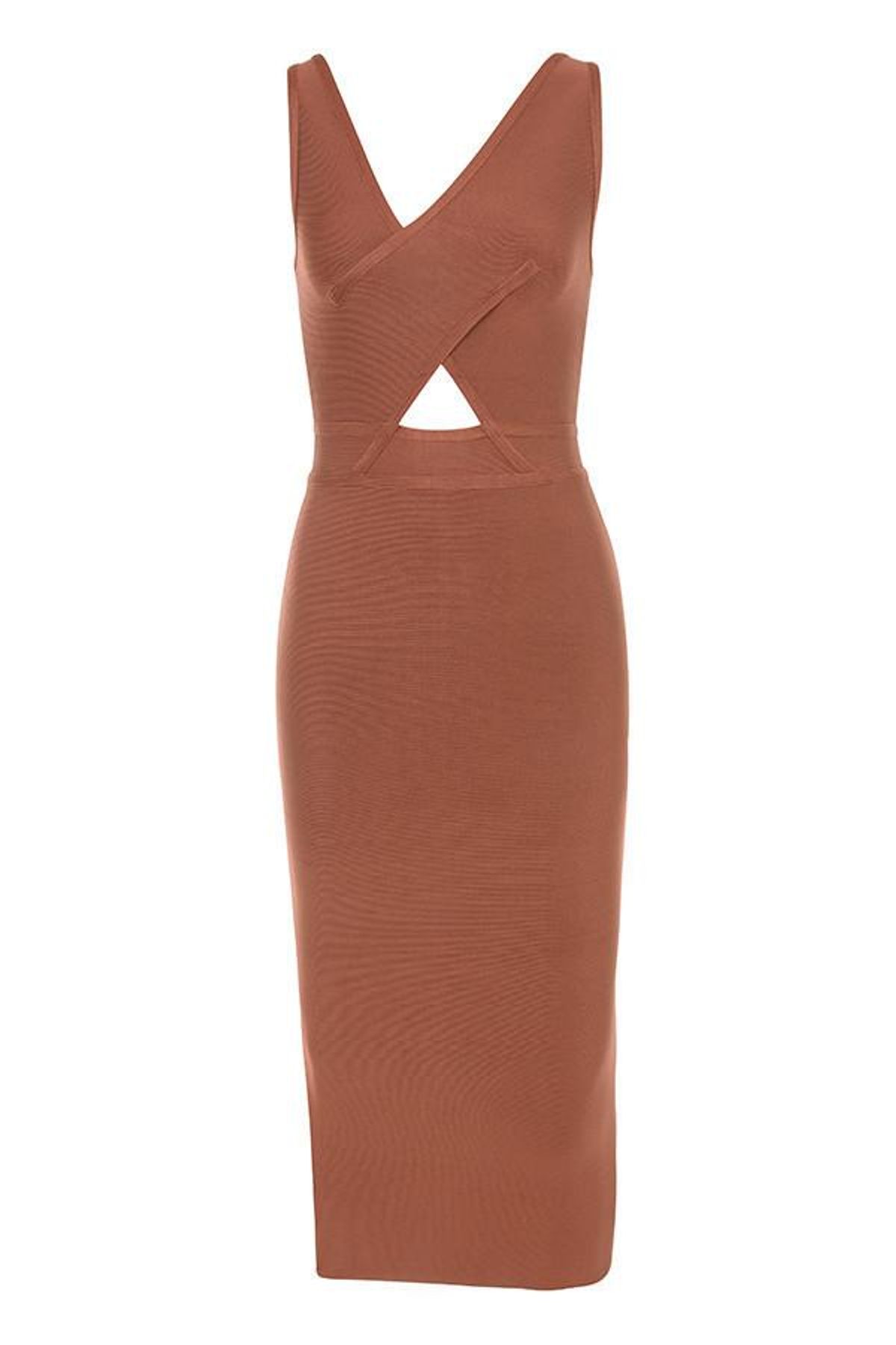 House of CB Feray Midi Dress Rust Size 8 - Image 3