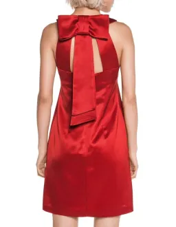 Cue Wool Satin Shift Dress Red Size 6 for rent on The Volte - image 2