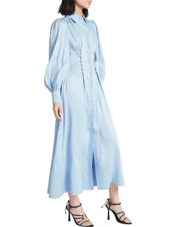Aje Ephemera Lace Up Shirt Dress in Powder Blue Size 12 for rent on The Volte - image 2